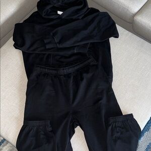 Aritzia Black Sweatpants & Hoodie Set
